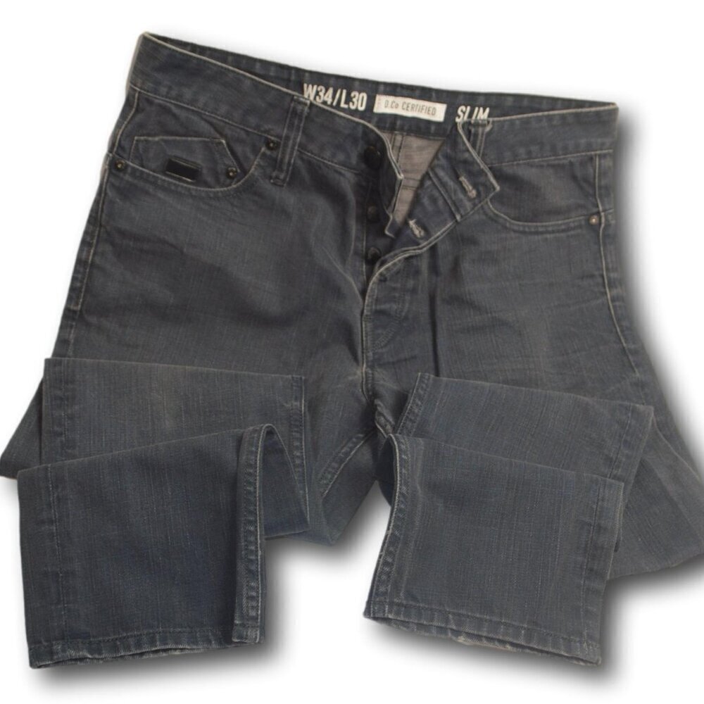 D.Co Certified Denim Men's Black Denim Jeans Slim W34 / L30